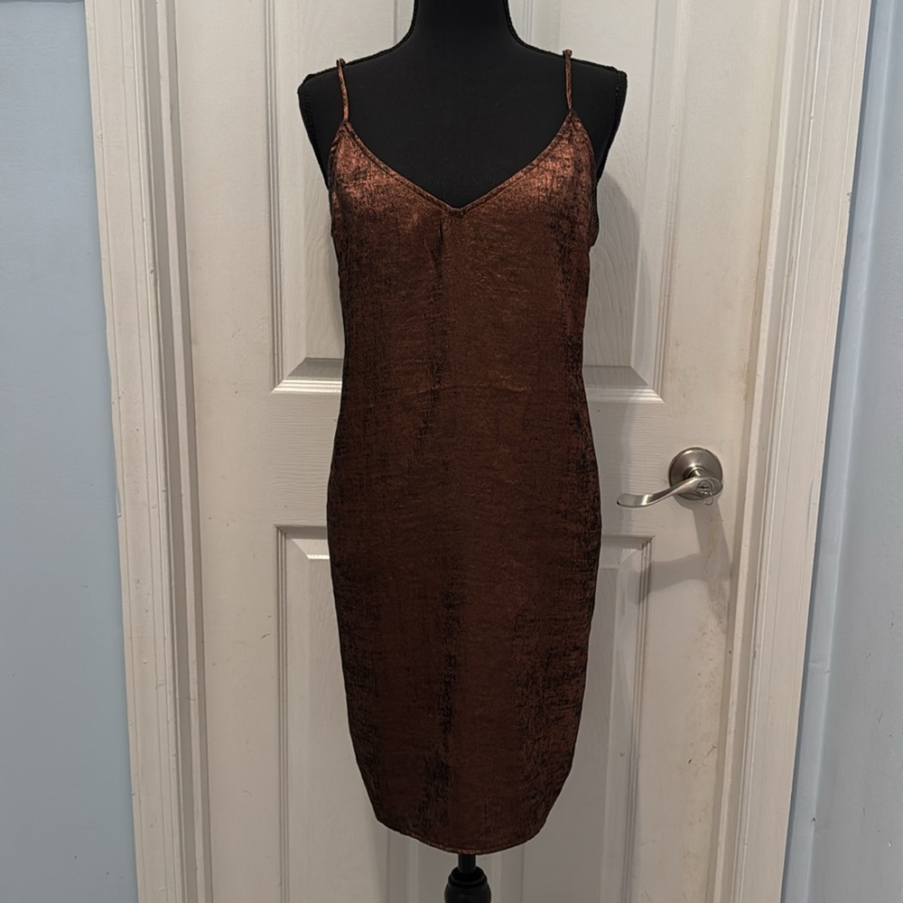 A New Day Shimmering Brown Dress
